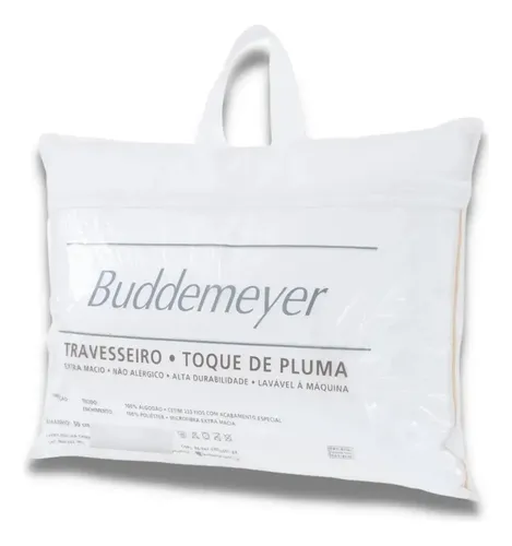 Travesseiro Toque De Pluma Buddemeyer 50x70cm Algodão Branco Suave Macio Conforto