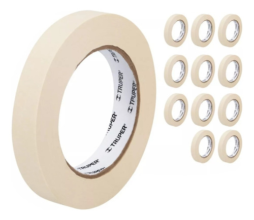 Kit 12 Pzs Cinta Masking Tape De 3/4  X 50 M, Pretul 20669