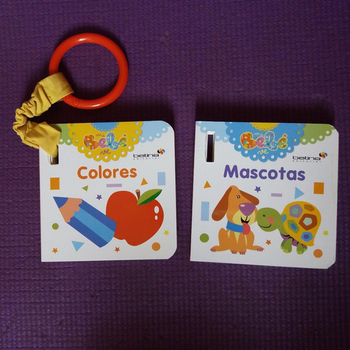 ** Libros Para Bebe ** Colores Mascotas Con Anillo P Llevar