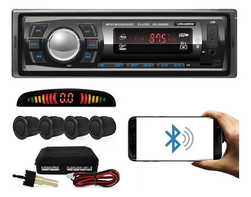 Radio Mp3 Player Usb Bluetooth + Sensor De Estacionamento