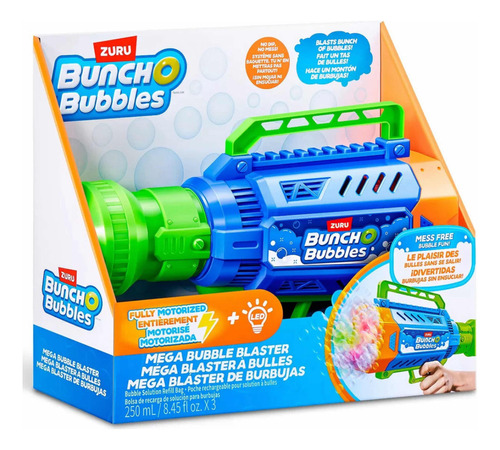 Mega Pistola De Burbujas Zuru Buncho Bubbles Color Azul