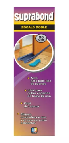 Zócalo Burlete Suprabond Doble Bajo Puerta 120cm - Negro