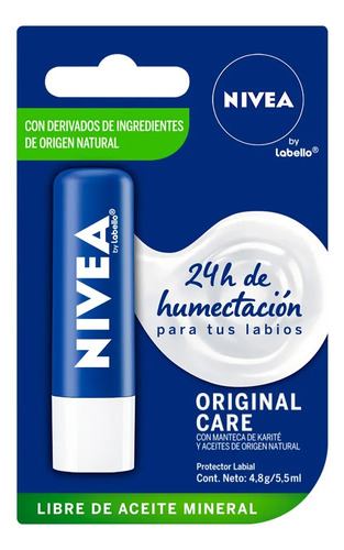 Protector Labial Humectante Nivea Essential Original 4,8 Grs