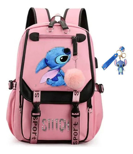 Mochila Casual De Tecido Oxford Lilo E Stitch Del Mismo [u]2