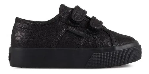Zapatilla 2730 Kids Straps Lame Total Black Shine Superga Cuotas