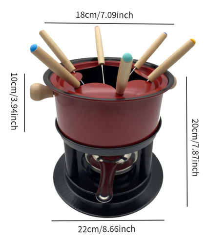 Fondue Maker Pot Fondue Pot Con 6 Palos Multiusos Fondue Pot