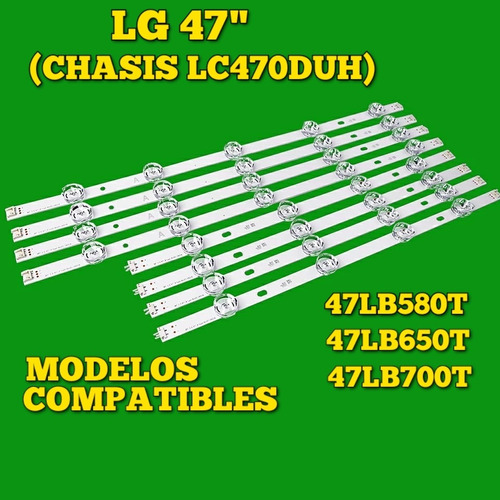 Kit De Regletas Led Para LG Modelo: (47lb580t) Y (47lb650t).