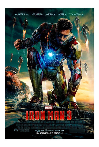 Oferta! Poster Original De Cine Iron Man 3 De Colección.