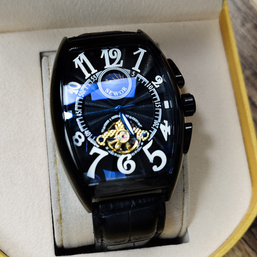 Reloj Mecánico Automático Para Hombre Con Esqueleto De Rueda