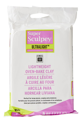 Polyform Super Sculpey Ultralight White, Ligero, No Toxico.