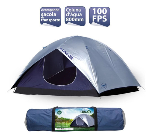Kit Barraca Luna 6 Pessoas + 2 Sacos De Dormir + 2 Isolantes