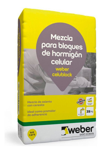Adhesivo Para Bloque De Hormigón Celular Weber Celublok 