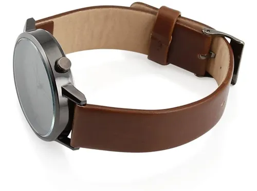 Acero Hombres S Reloj Clásico Moderno De Cuero De Imit...