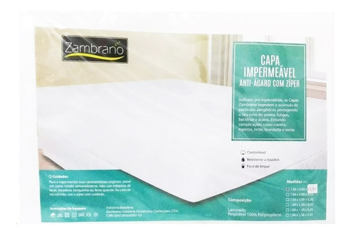 Capa Para Colchão Caixa De Ovo Branca Impermeavel Ziper 6cm