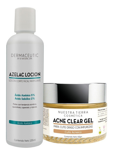 Kit Loción Azelac Anti-acné Y Matificante + Acne Clear Gel