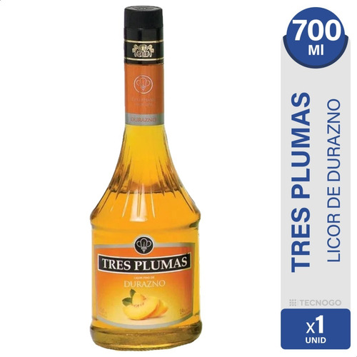 Licor Tres Plumas Sabor Duraznos - 01mercado