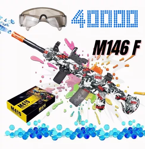 Pistola De Agua De Gel Eléctrica M416, Con 30.000 Bolas De G