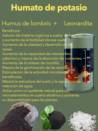 1 Litro De Humato Potásico Fertilizante Liquido