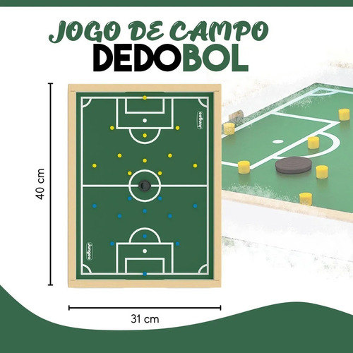 Jogo De Dedobol Peteleco Futebol De Prego Junges - Ref. 610 Palha/verde