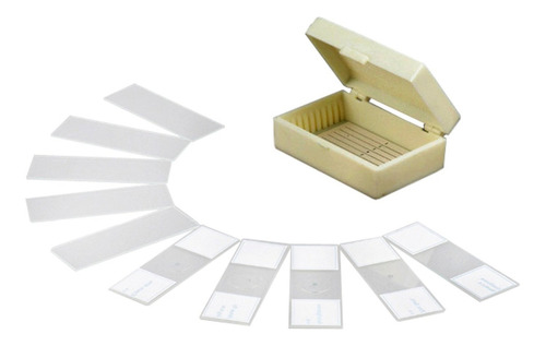 Amscope Pb10 10 pieza Microscopio Preparado Y Blanco Portaob