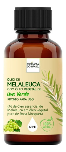 Óleo Essencial Essência Do Brasil Óleo De Melaleuca Com Uva Verde 60ml - Pronto Para Uso Melaleuca Com Uva Verde 60ml