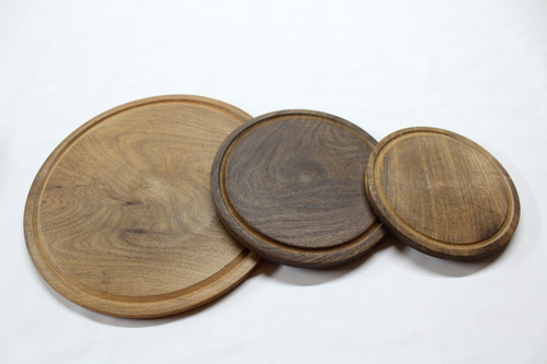 Plato Algarrobo De Madera Ø 20 Cm (diámetro) Geométrico