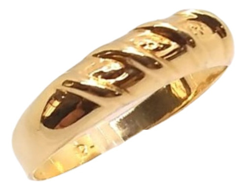 Anillo Con Diseño Laminado En Oro 18k Mujer Joyas Romminox