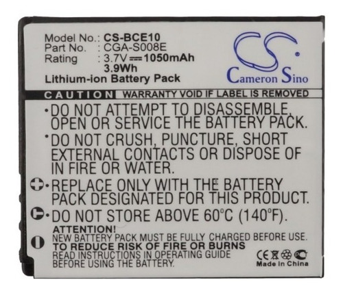 Bateria Para Camara Panasonic Bce10 , Dmc-fs5 , Cga-s008e 