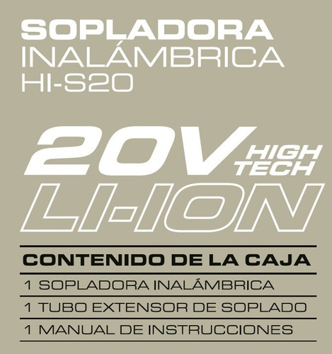 Imagen 2 de 3 de Sopladora Inalambrica Batería Daihatsu 20v 12000rpm Completa