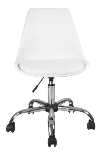 Cadeira De Escritório Charles Eames Giratória Confortável Cor Branco