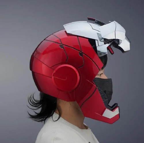 Soport Para Casco Iron Man Mark5 Comando Voz, Control, Touch Rojo/gris Iron Man 1.1