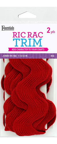 Arte Recreativa Ric Rac Jumbo 1 13 32  2 Yarda Rojo