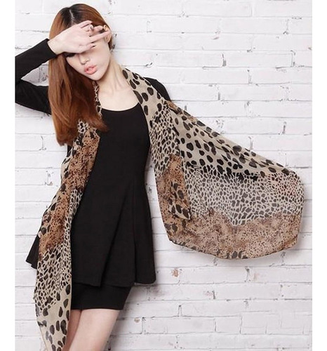 . Bufanda De Mujer Con Estampado De Leopardo Bufanda De