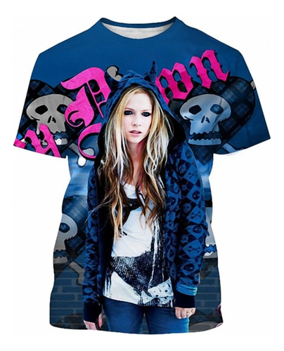 Camiseta Masculina Y Femenina Impresa En 3d De Avril Lavigne