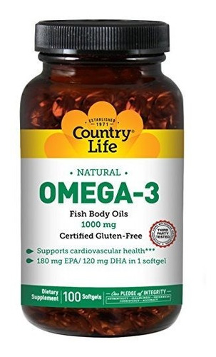 Aceite De Pescado Omega-3 De Country Life-1000 Mg,