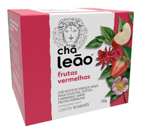 Chá Leão Frutas Vermelhas Sachê 16g 10 Unidades