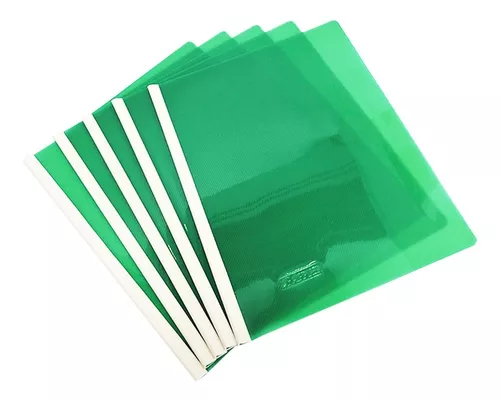 Carpeta Plástica Con Bisel Policover Carta Verde Paq X 5