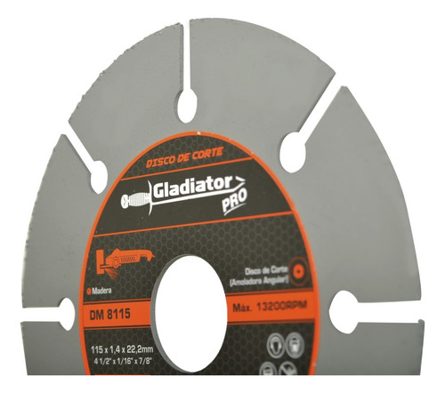 Disco Corte Madera Para Miniesmeril 4-1/2 X 7/8 Gladiator