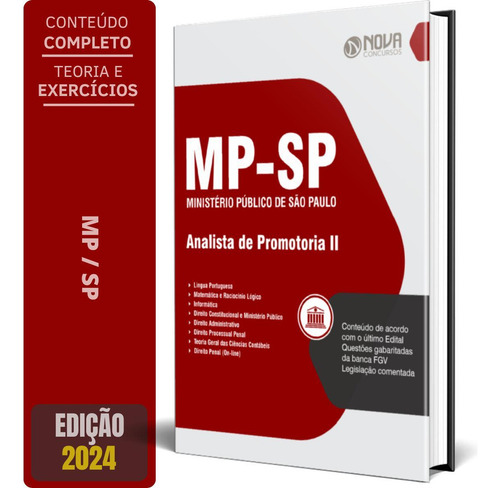 Apostila Mp Sp 2024 - Analista De Promotoria Ii