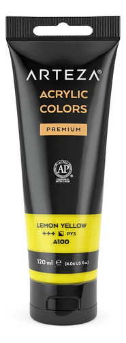 Pintura Acrilica Premium Color Amarillo Limon Arteza