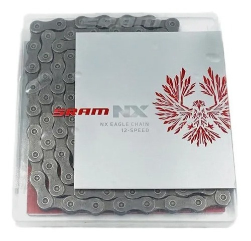 Corrente Sram Pc Nx Eagle 126 Elos 12 Velocidades Powerlock Cor Cinza