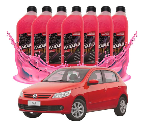 Kit Aditivo Radiador Paraflu Pronto Uso Rosa Vw Gol G4 G5 G6