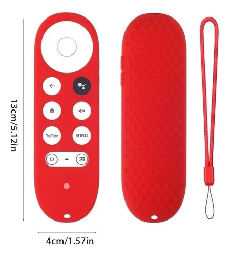 Funda De Silicona Control Remoto Chromecast Google Tv Rojo