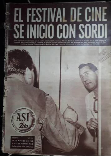 Revista Asi 253 1968 Alberto Sordi Mirko Tapavica Carnavales