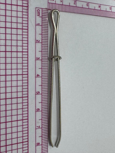 Aguja Pasacinta Con Ajuste De 8 Cm De Largo X 3 Unid Plateado