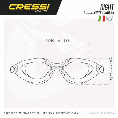Goggles Right Cressi Para Adultos Natacion Color Cobalt