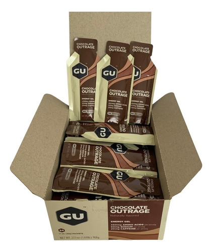 6 Geles Energéticos Gu Energy Gel Chocolate Outrage