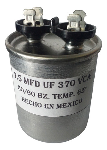 Capacitor Trabajo Continuo Aluminio 7.5 Mfd 250v 370v 440v