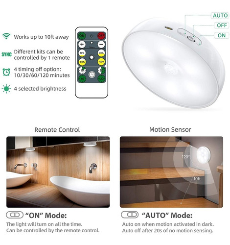 Lamparas Lightbiz Led, On-off-auto, Sensor De Movimiento, 6