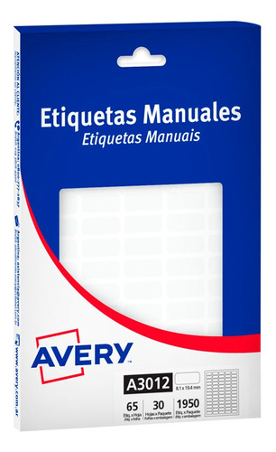 Etiquetas Manuales Avery Blancas Multiuso
